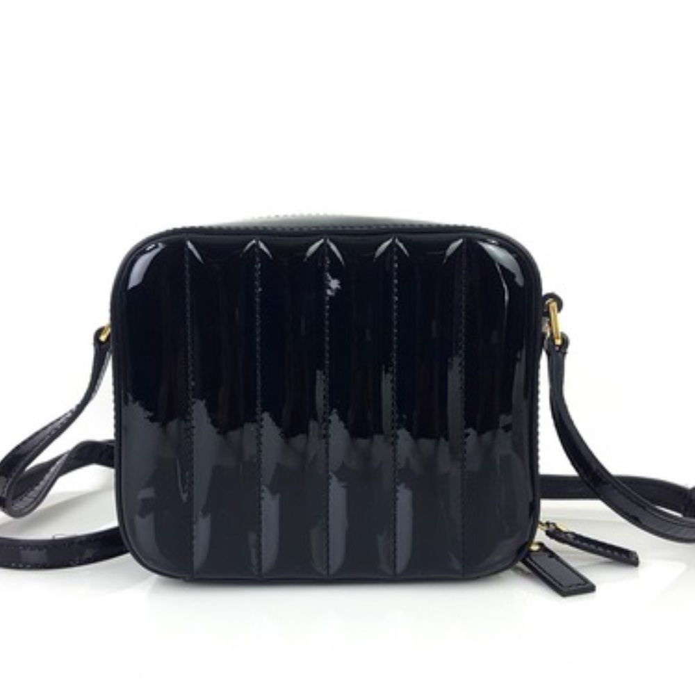 YSL Saint Laurent Black Vicky Mini Patent Leather Camera Crossbody Bag Handbag - Picture 7 of 8